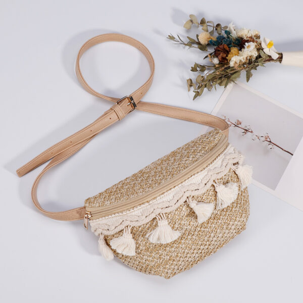 Small Straw Woven Crossbody Mini Chest Bag