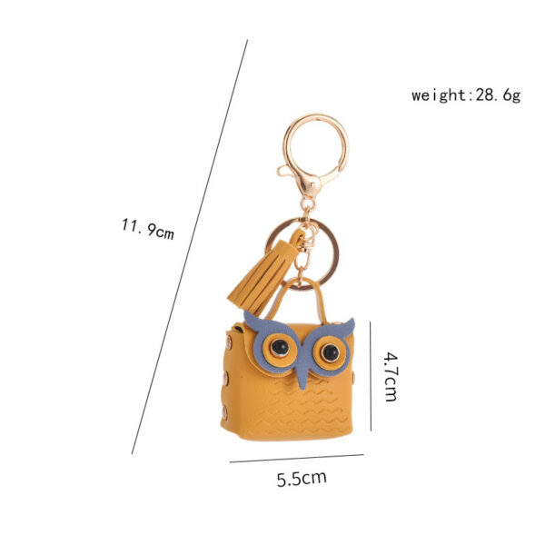 Cute Owl Leather Coin Purse Keychain - Image 4