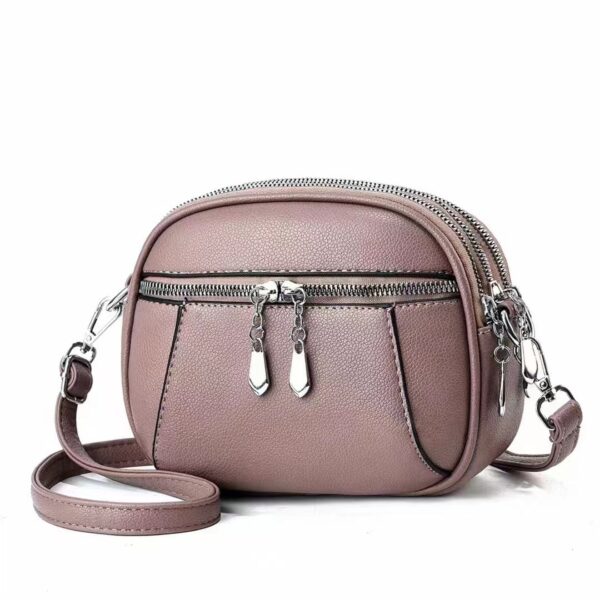 Women's Solid Color Small Round Multi-pocket Large Capacity Shoulder/Crossbody Bag - Image 7