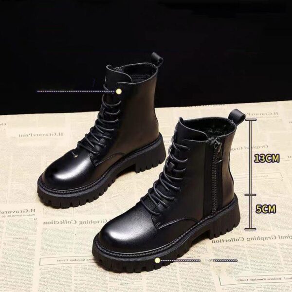 Women's Velvet Motorcycle Short Boots - Image 5