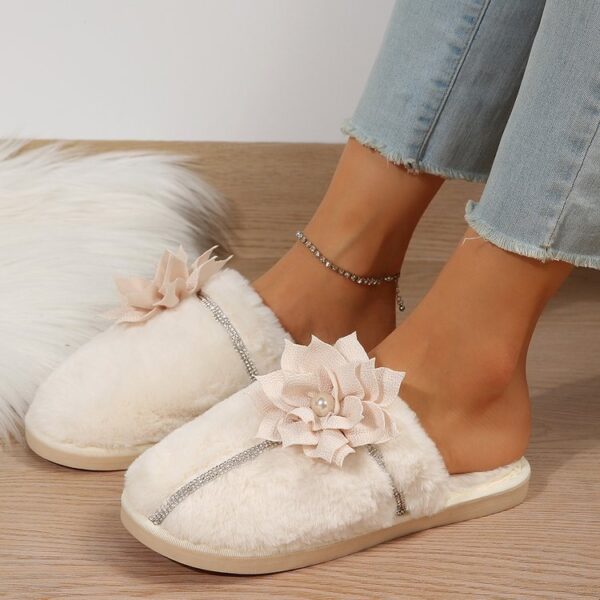 Women's Warm Flower Cotton Slippers - Image 8