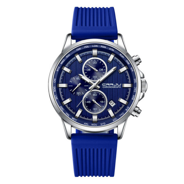 Men's Silicone Strap Six-pin Casual Watch - Image 2