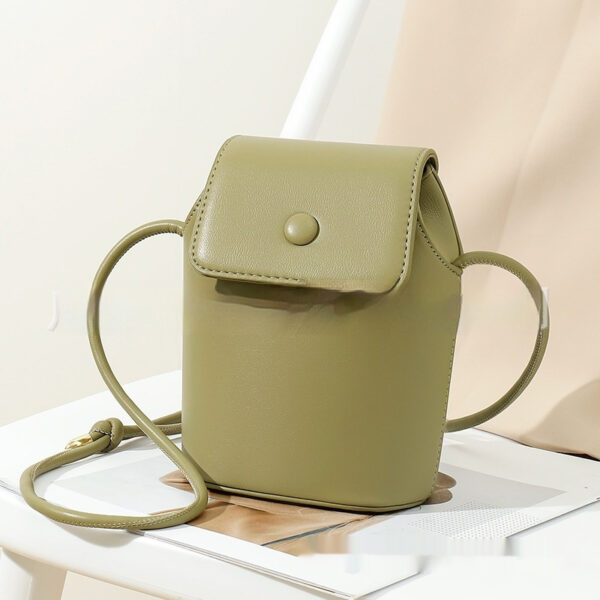 Women's Korean PU Mobile Phone Retro Bucket Bag - Image 7