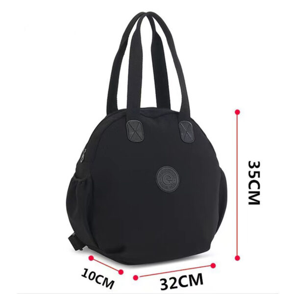 Women's Black And Round Large Capacity Multifunctional Backpack|Shoulder Bag|Handbag - Image 7