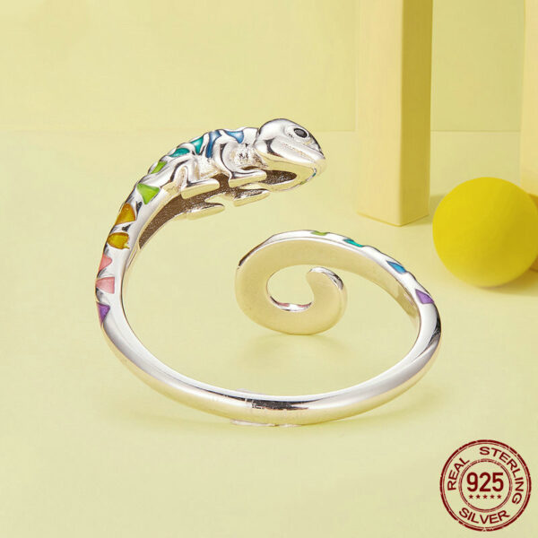 Sterling Silver Color Chameleon Adjustable Ring - Image 3