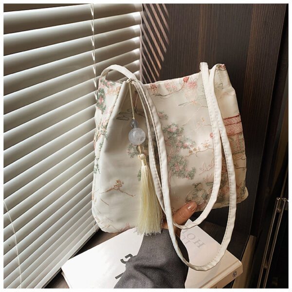 Casual Cloth Shoulder Bucket Bag - Image 8