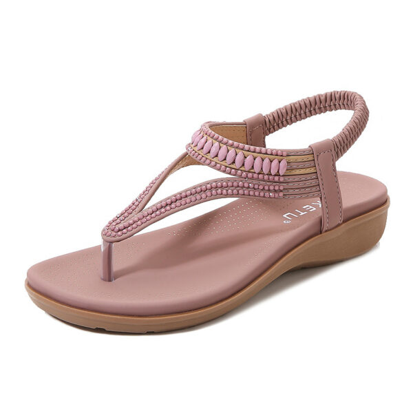 Women's Beads Sandals with Elastic Band - Image 2