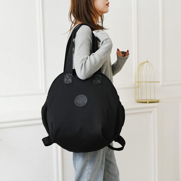 Women's Black And Round Large Capacity Multifunctional Backpack|Shoulder Bag|Handbag