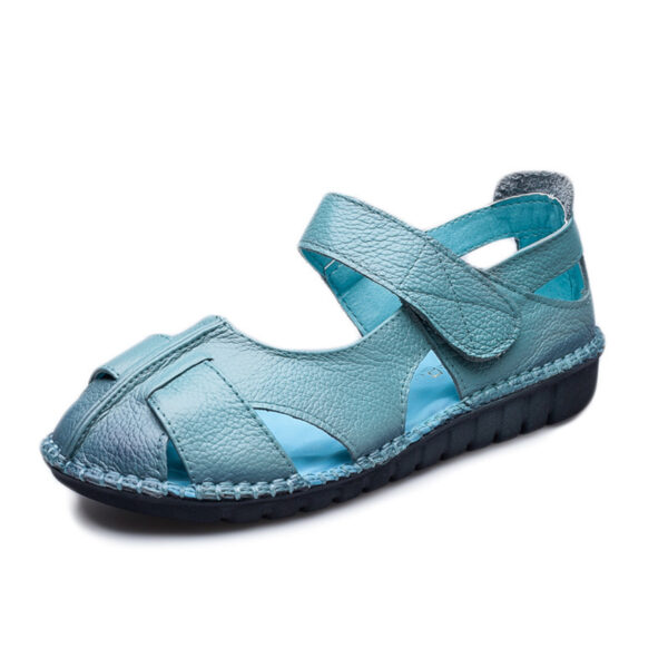 Women's Handmade Velcro Comfortable Soft Bottom Leather Sandals - Image 4