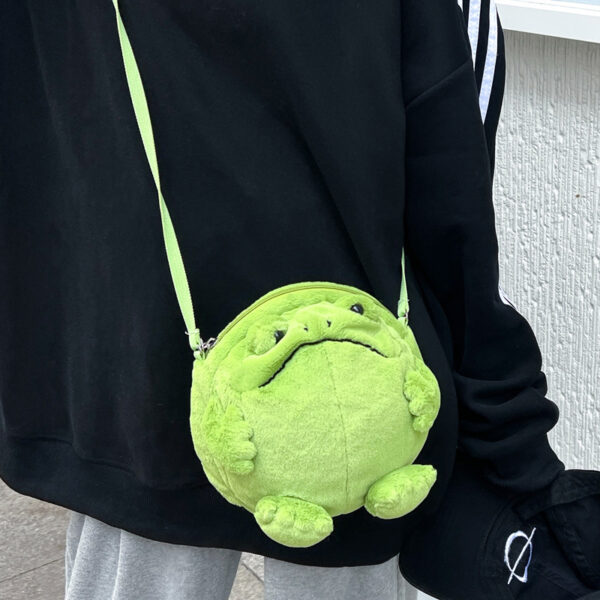 Cute And Ugly Frog-shaped Plush Doll Crossbody Bag - Image 3