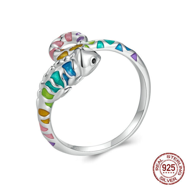 Sterling Silver Color Chameleon Adjustable Ring - Image 4