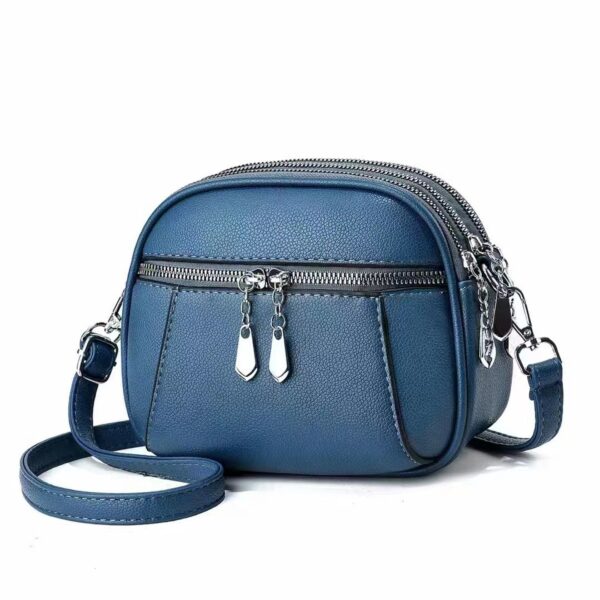 Women's Solid Color Small Round Multi-pocket Large Capacity Shoulder/Crossbody Bag - Image 4