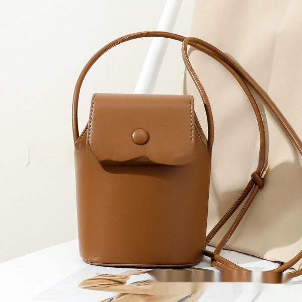 Women's Korean PU Mobile Phone Retro Bucket Bag - Image 5