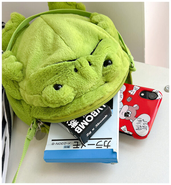 Cute And Ugly Frog-shaped Plush Doll Crossbody Bag - Image 8