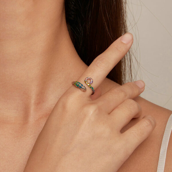 Sterling Silver Color Chameleon Adjustable Ring