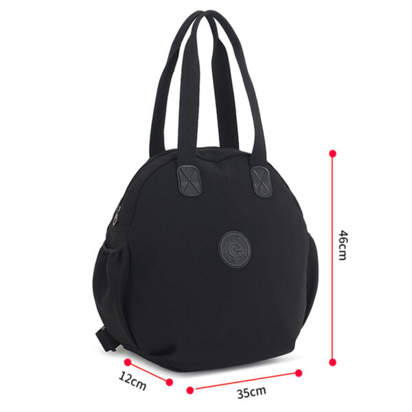 Women's Black And Round Large Capacity Multifunctional Backpack|Shoulder Bag|Handbag - Image 10