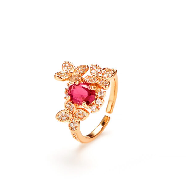 Three-flower Gemstone Ring - Image 5