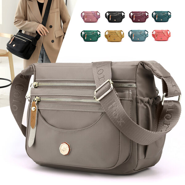 Multi-Layer One Shoulder Nylon Crossbody Bag - Image 2