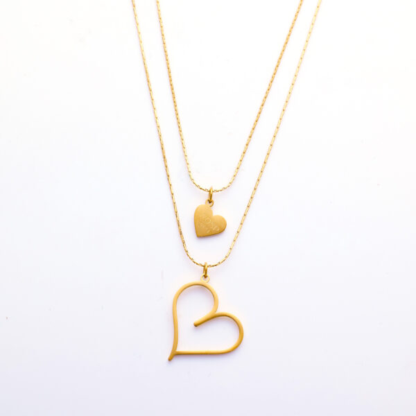 Stainless Steel Simple Clavicle Chain Golden Heart - Image 5