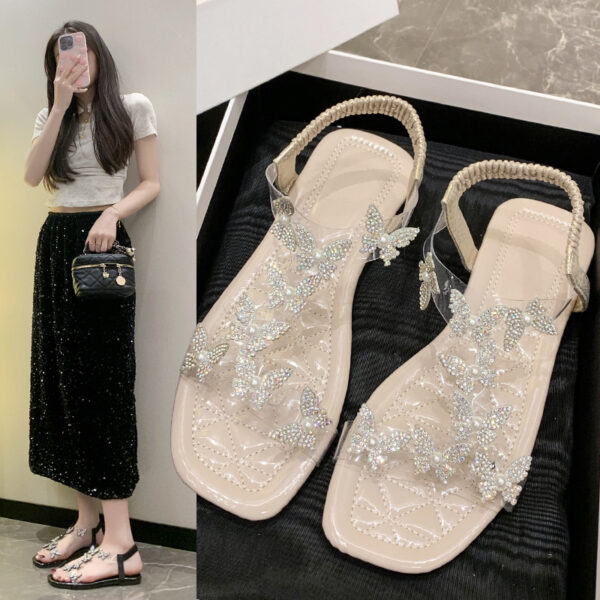 Roman Fairy Style Soft Bottom Flat Beach Sandals