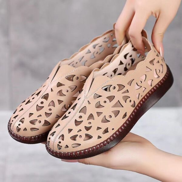 Women's Summer Breathable Hollow Flat Round Toe Soft Bottom Shoes