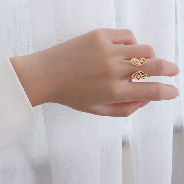 Normcore Style Hollow Butterfly Ring - Image 5