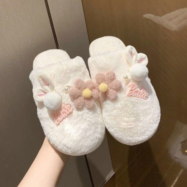 Women's Winter Non Slip Cute Warm Plush Cotton Slippers - Image 5