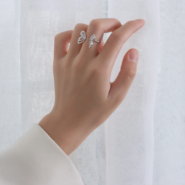 Normcore Style Hollow Butterfly Ring - Image 7