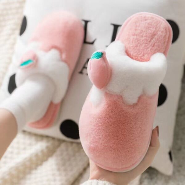 Women's Winter Non Slip Cute Warm Plush Cotton Slippers - Image 4