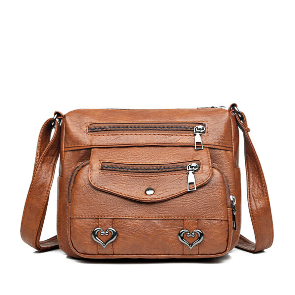 Soft Leather Multi-Pocket Large Capacity Shoulder Bag - Image 6