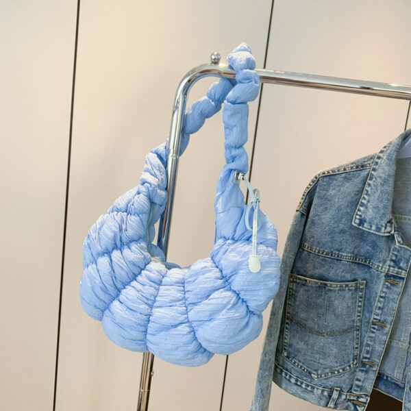 Croissant Style Pleated Clouds Large Capacity Shoulder Bag - Image 7