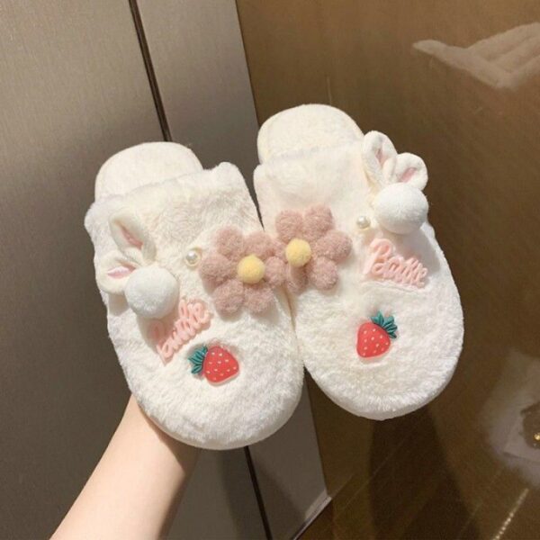 Women's Winter Non Slip Cute Warm Plush Cotton Slippers - Image 8