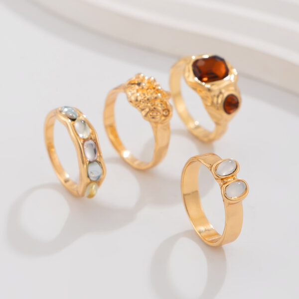 Trendy Retro Geometry Ring Set - Image 4