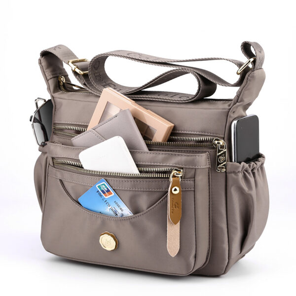 Multi-Layer One Shoulder Nylon Crossbody Bag - Image 4