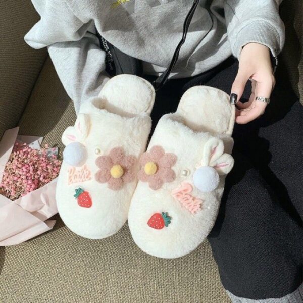 Women's Winter Non Slip Cute Warm Plush Cotton Slippers