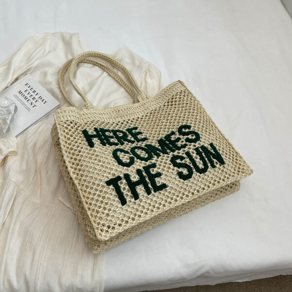 Weaving Hollow Tote Shoulder Bag - Image 6