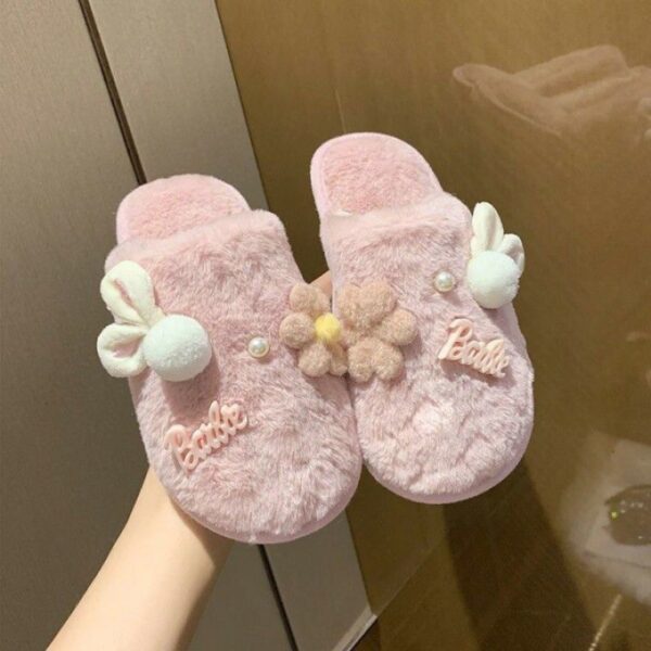 Women's Winter Non Slip Cute Warm Plush Cotton Slippers - Image 9