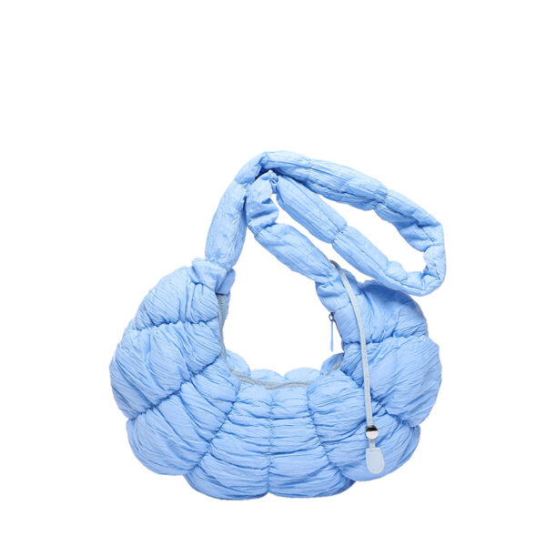 Croissant Style Pleated Clouds Large Capacity Shoulder Bag - Image 4