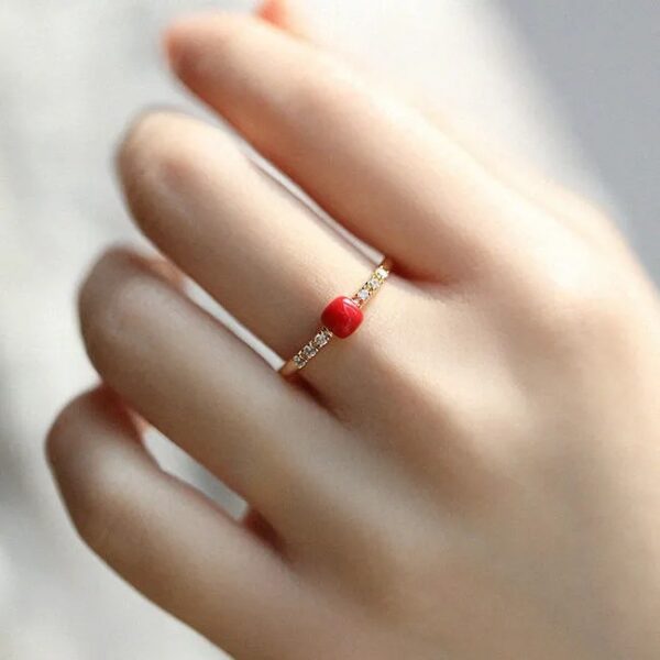 Vintage Raspberry Ruby Diamond Plated S925 Silver Ring - Image 2