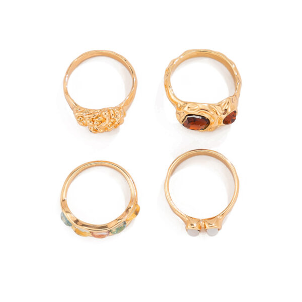 Trendy Retro Geometry Ring Set - Image 5