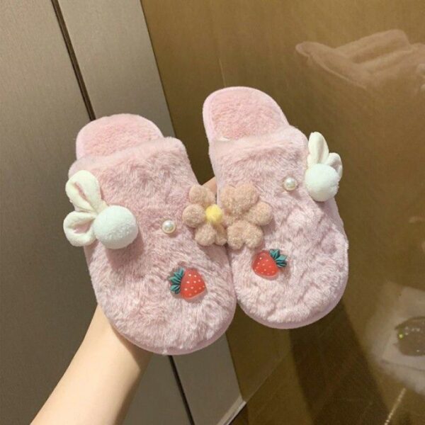 Women's Winter Non Slip Cute Warm Plush Cotton Slippers - Image 10