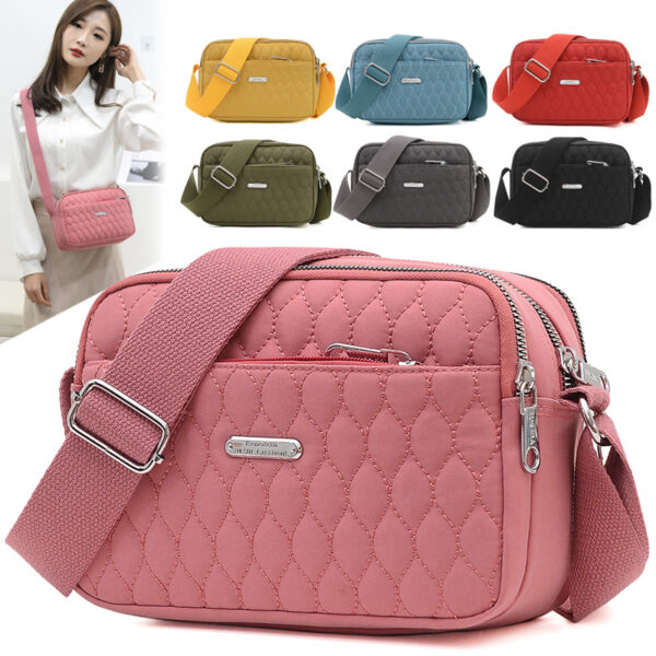 Rhombus Solid Color Large Capacity Shoulder Messenger Bag - Image 6