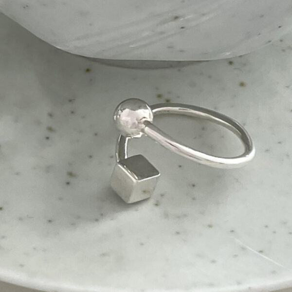 Simple Adjustable Doppel Herz Ring - Image 7