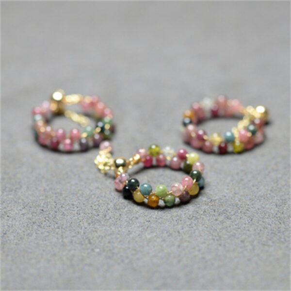 Natural Tourmaline Small Crystal Beads Ring - Image 3