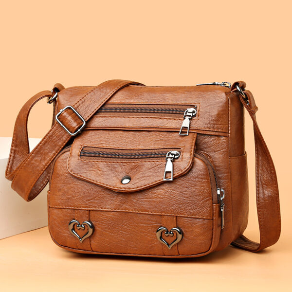 Soft Leather Multi-Pocket Large Capacity Shoulder Bag