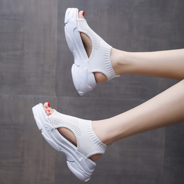 Thick-soled Leg-shaping Knitted Comfortable Sandals - Image 5