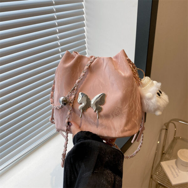 Women's Small Butterfly Shoulder Bucket Bag - Image 6