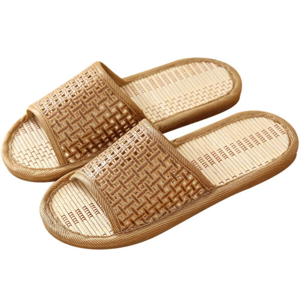 Soft Bottom Couple Straw Mat Slippers - Image 8