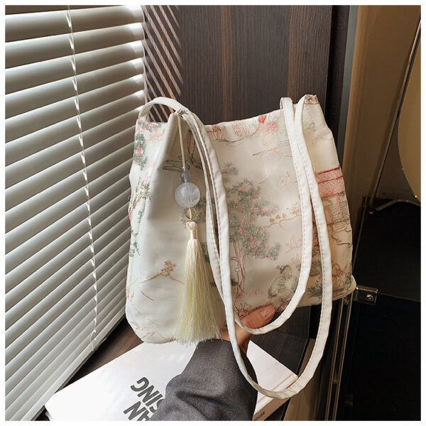 Casual Cloth Shoulder Bucket Bag - Image 6