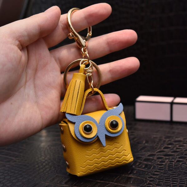 Cute Owl Leather Coin Purse Keychain - Image 8